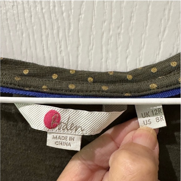 Boden Green Dress with Gold Polka Dots - Picture 8 of 9